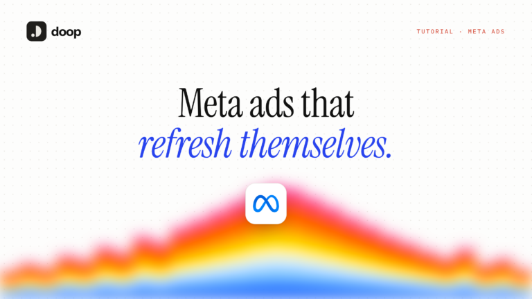 Automate Meta ads: cover with the title Meta ads that refresh themselves and the Meta logo in a white tile